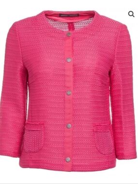 GERRY WEBER | Pink Cotton Silk Jacket  L/XL